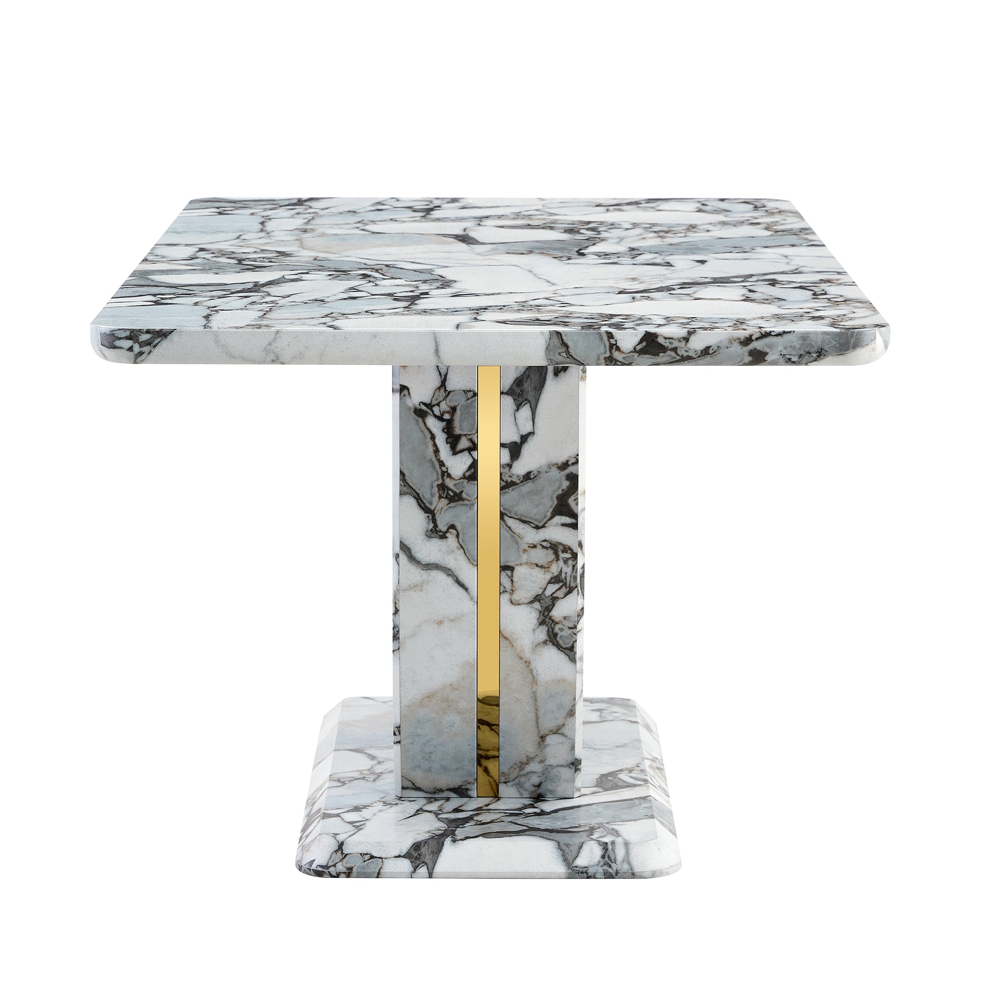Modern 63'' Imitation Marble Dining Table for 4-6 people