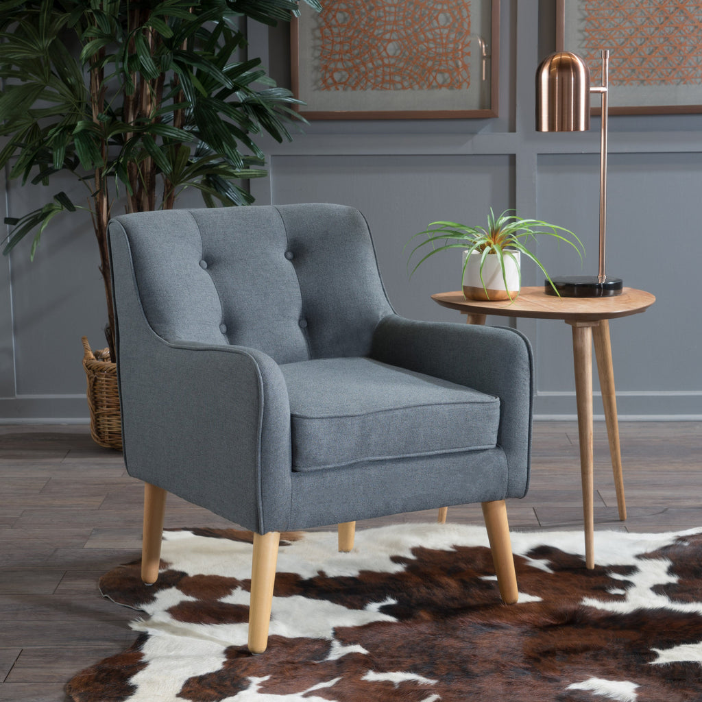 Mid-Century Modern Arm Chair with Tufted Back