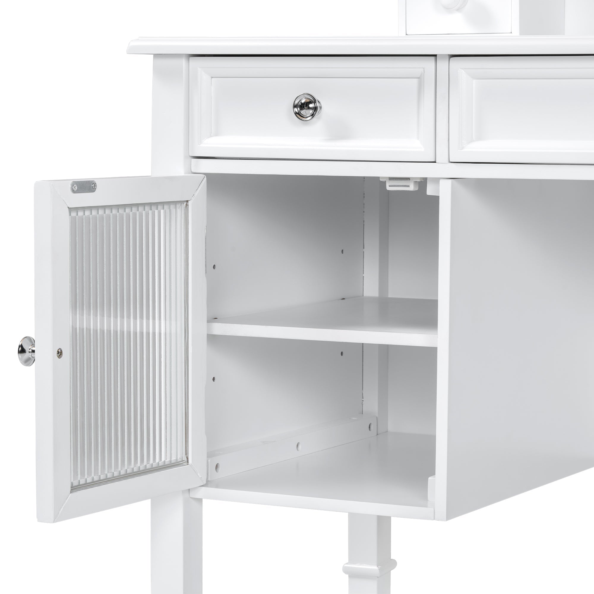 Elegant White Makeup Vanity Desk