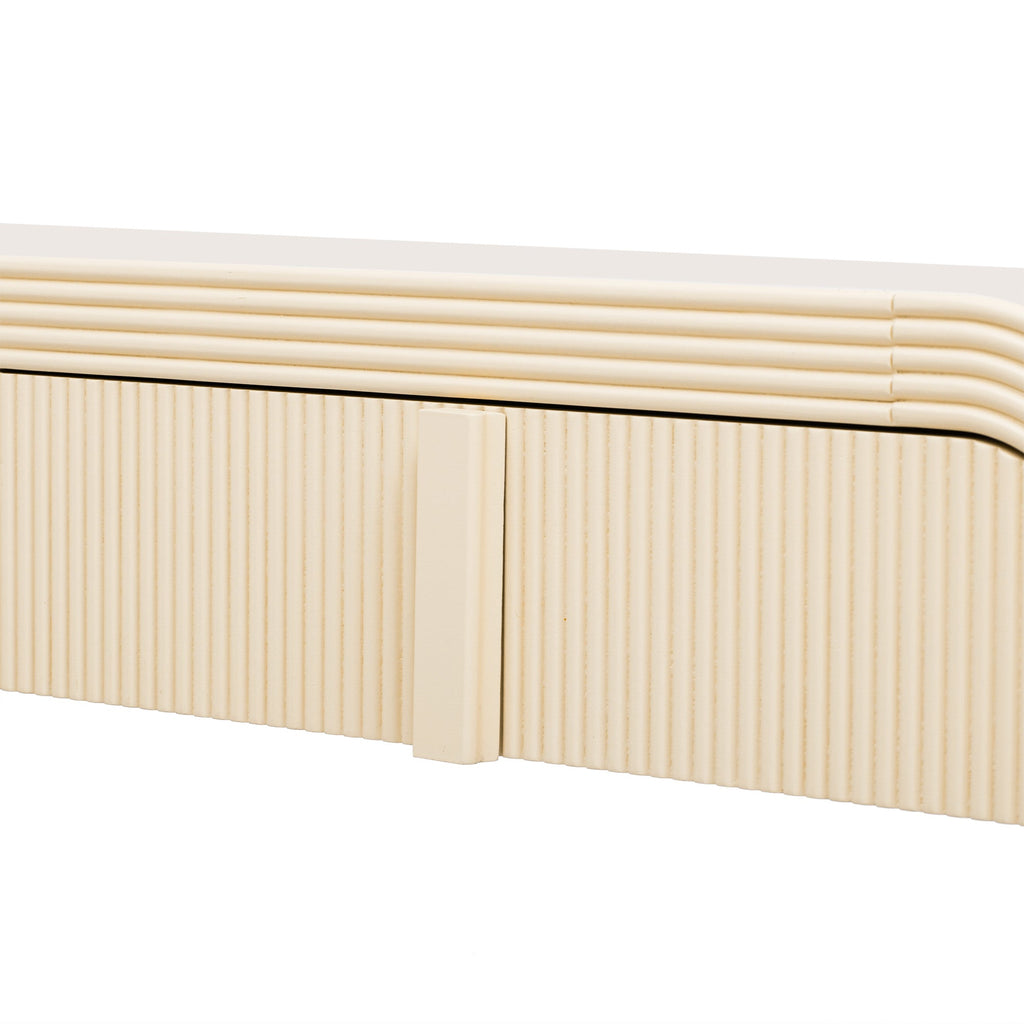 Modern Console Fluted Entryway Table with Rounded Silhouette