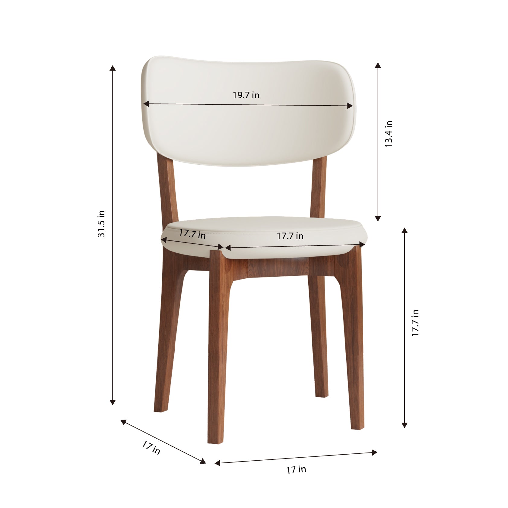 Modern PU Leather Dining Chairs (Set of 2)