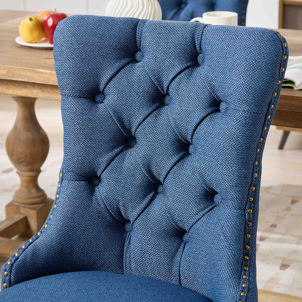 Linen Contemporary Tufted Flax Upholstered Dining Chairs (Set of 2)