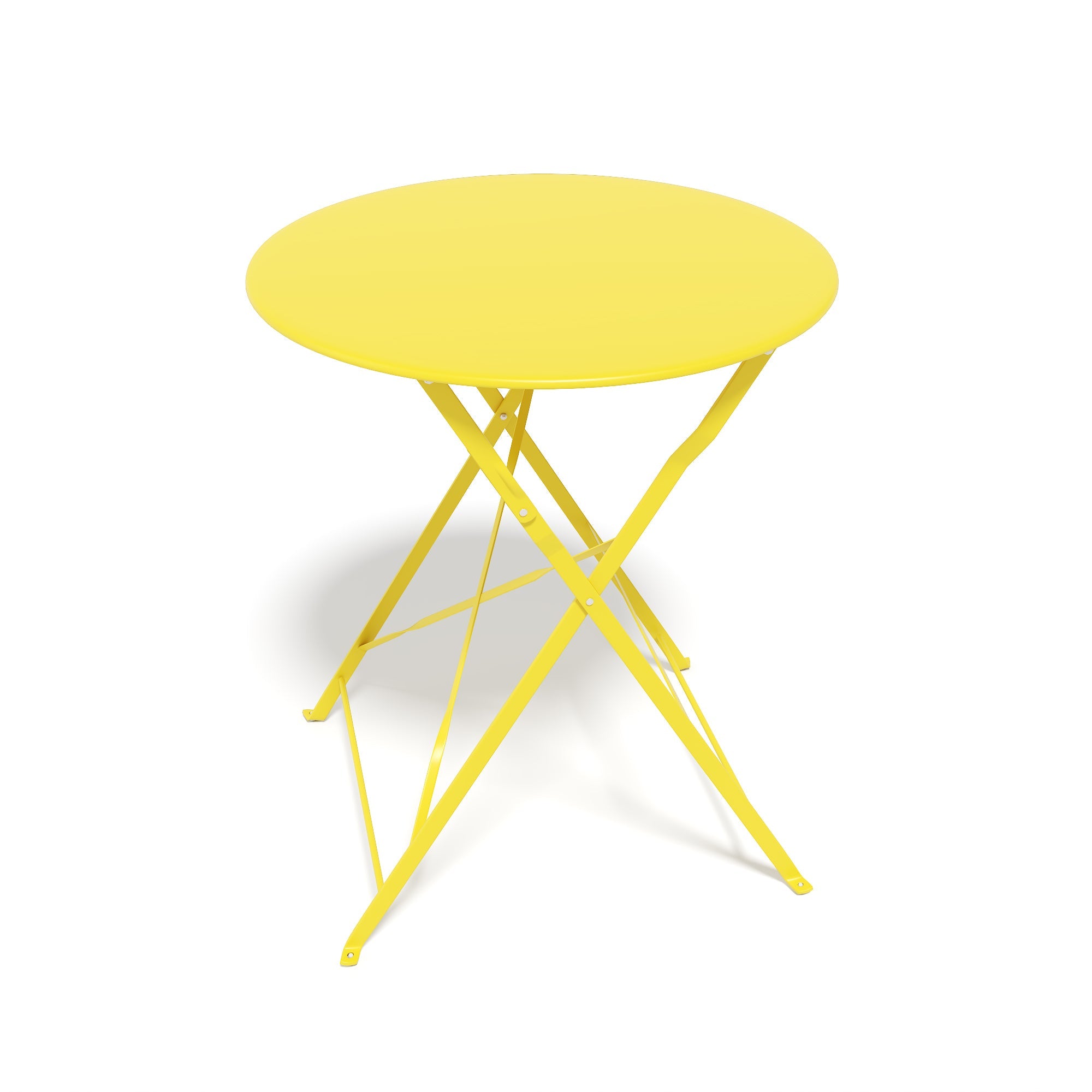 Yellow Bistro Table and 2 Chairs Foldable Outdoor Indoor Patio Coffee Set