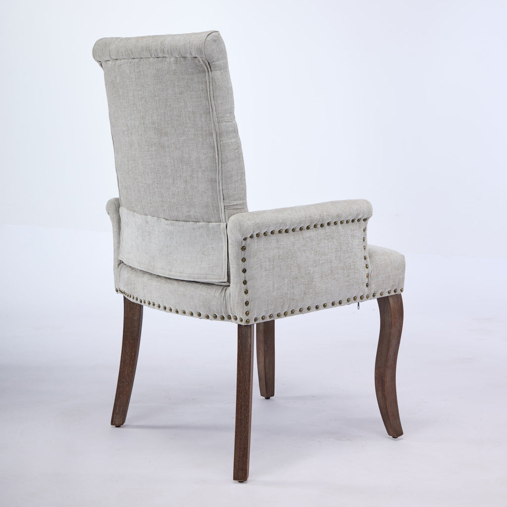 Elegant Upholstered Chenille Fabric Accent Dining Chair