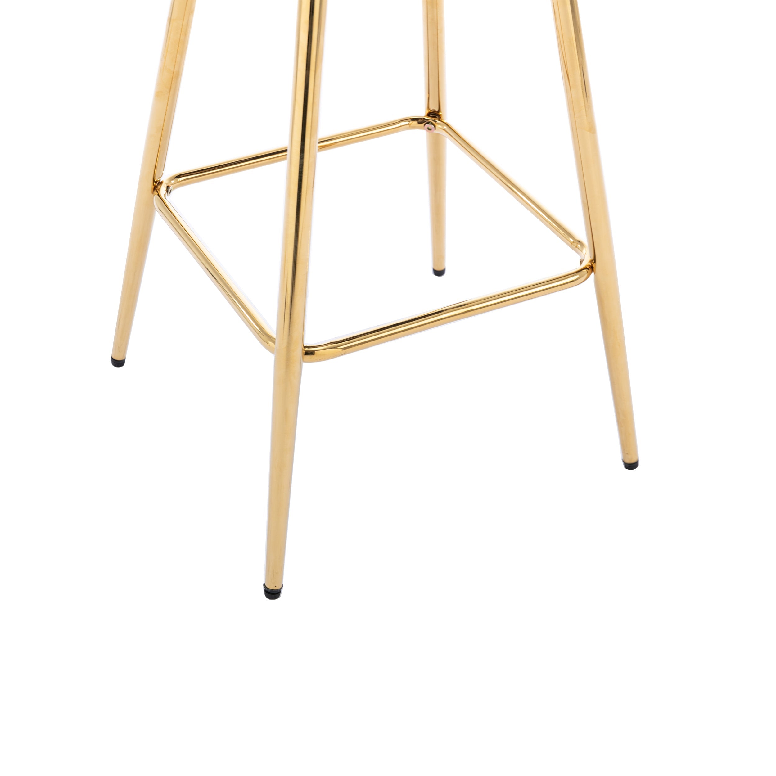 Velvet Bar Stools with Chrome Footrest and Base（Set of 2)