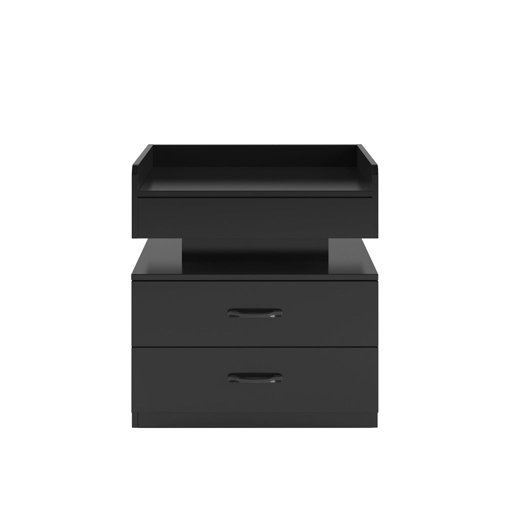Nightstand with Remote-Controlled LED Strip Light