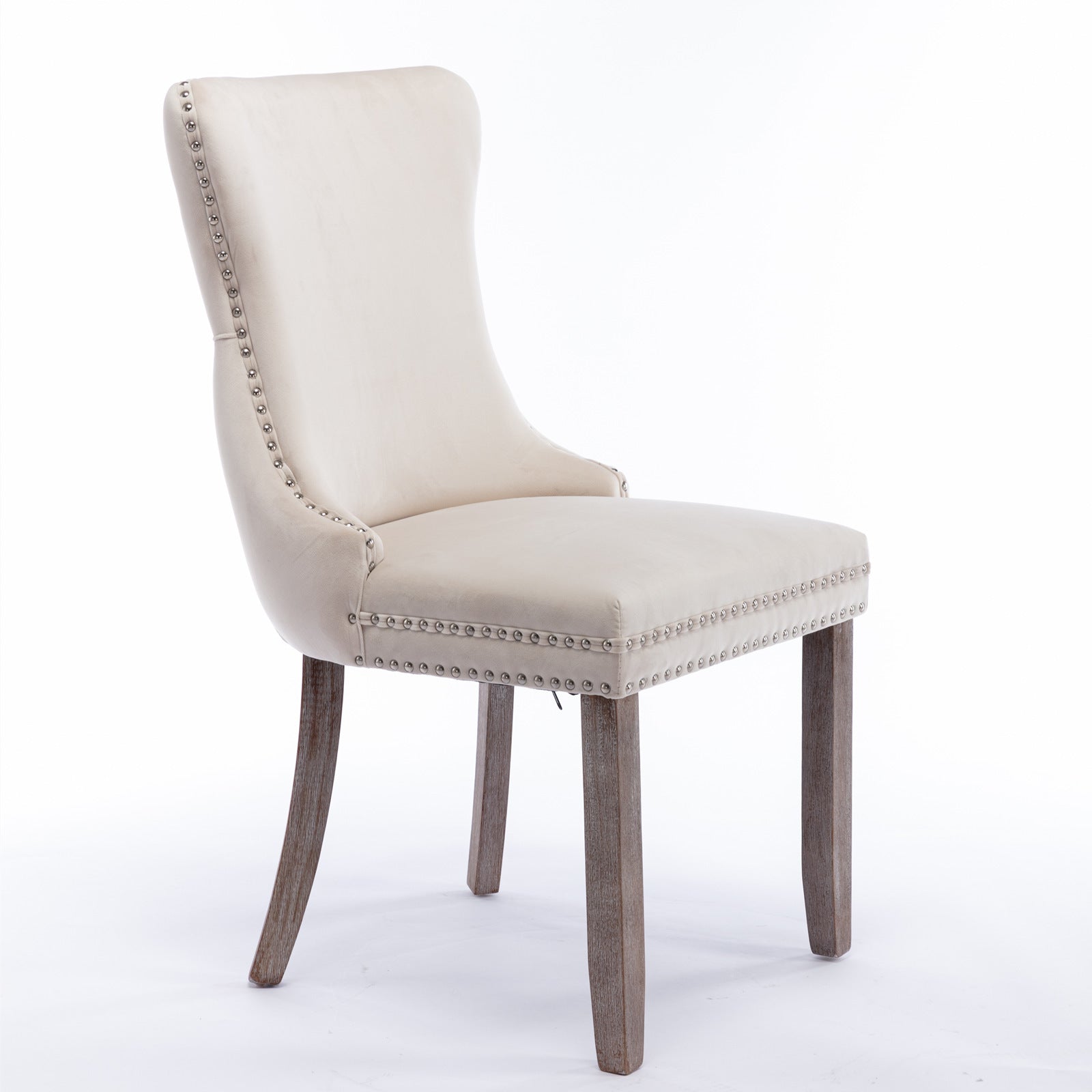 Modern Velvet Upholstered Wing-Back Dining Chairs (Set of 2)