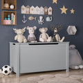 Kids Wooden Toy Box Storage with Safety Hinged Lid for Ages 2+