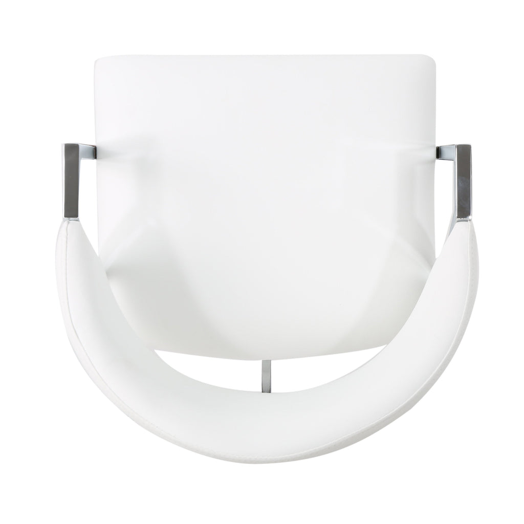 Modern PU Bar Stools with Low Back and Arms (Set of 2)