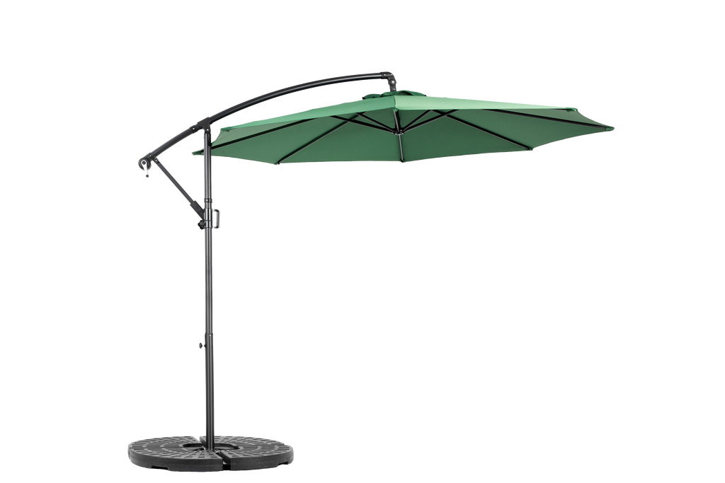 10ft Offset Patio Umbrella w/Tilt & Polyester Shade & 8 Ribs – No Base
