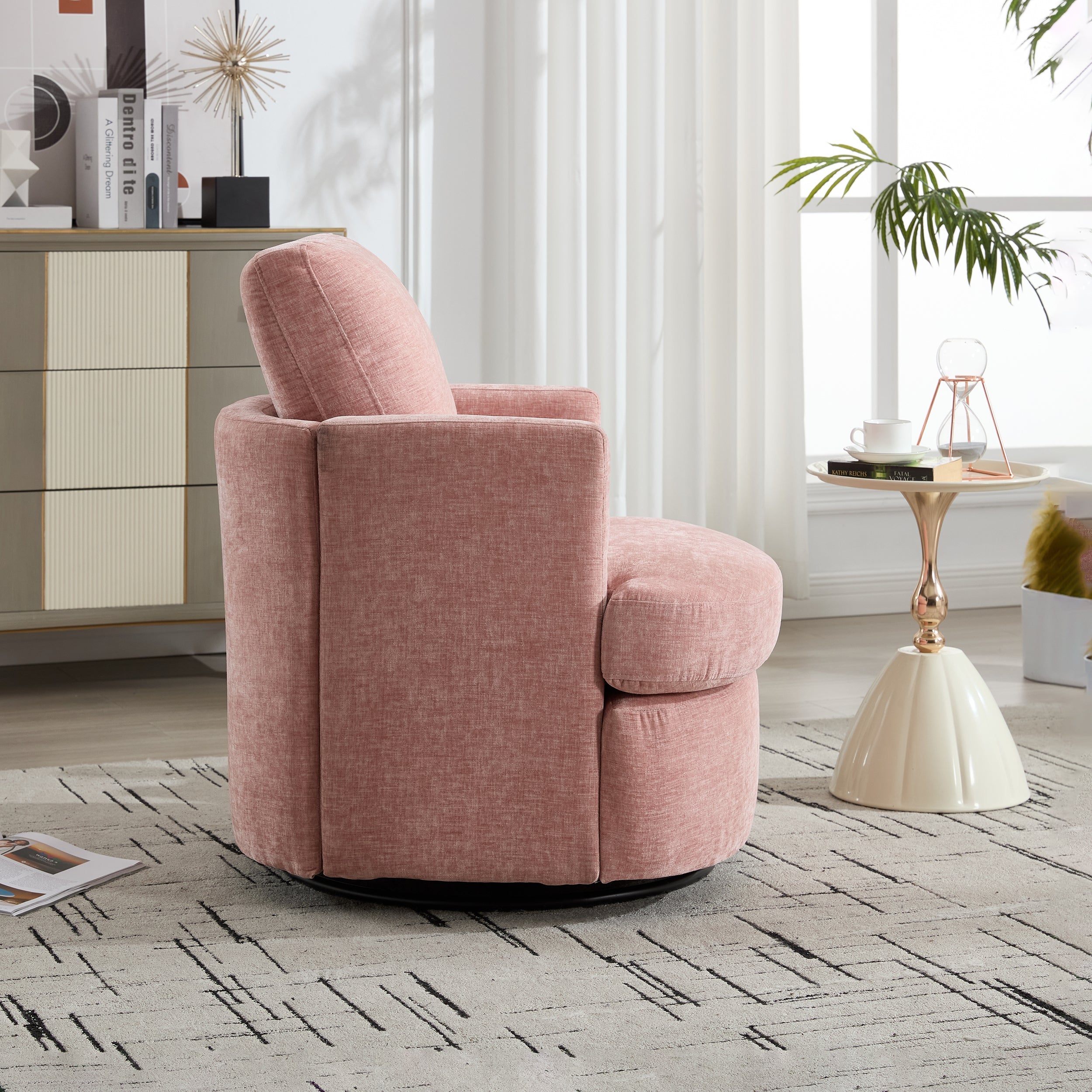 Swivel Chenille Fabric Sofa Chair