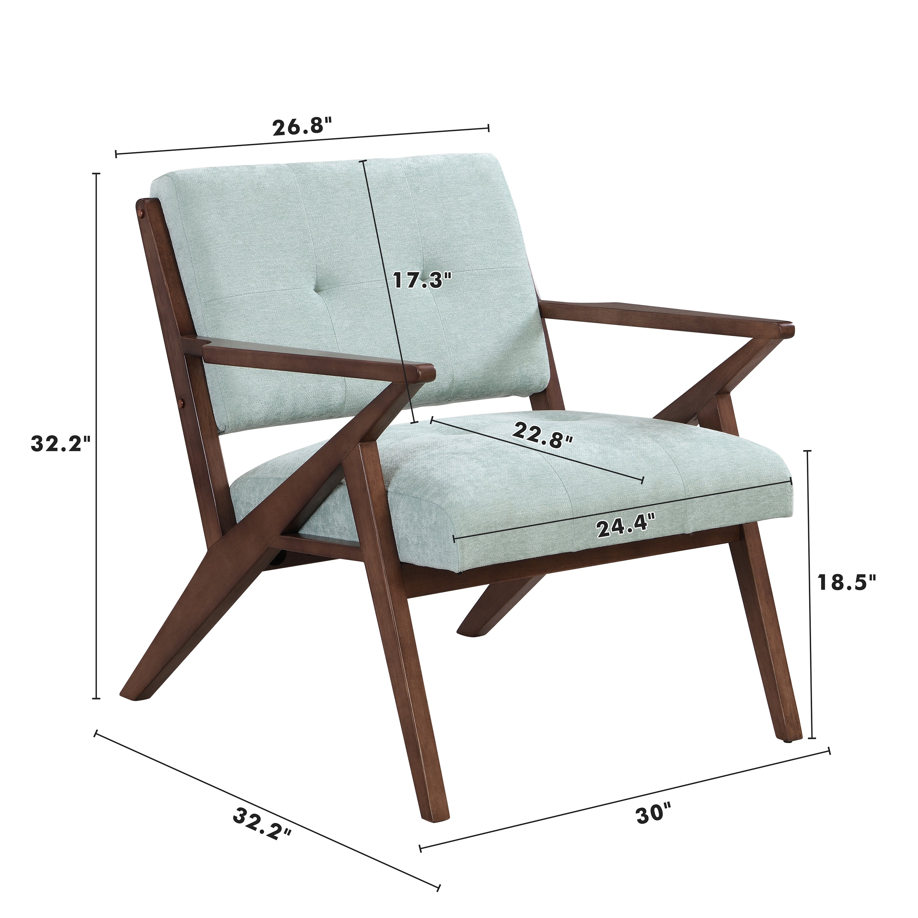 Mid-Century Modern Accent Chair with Plush Cushions