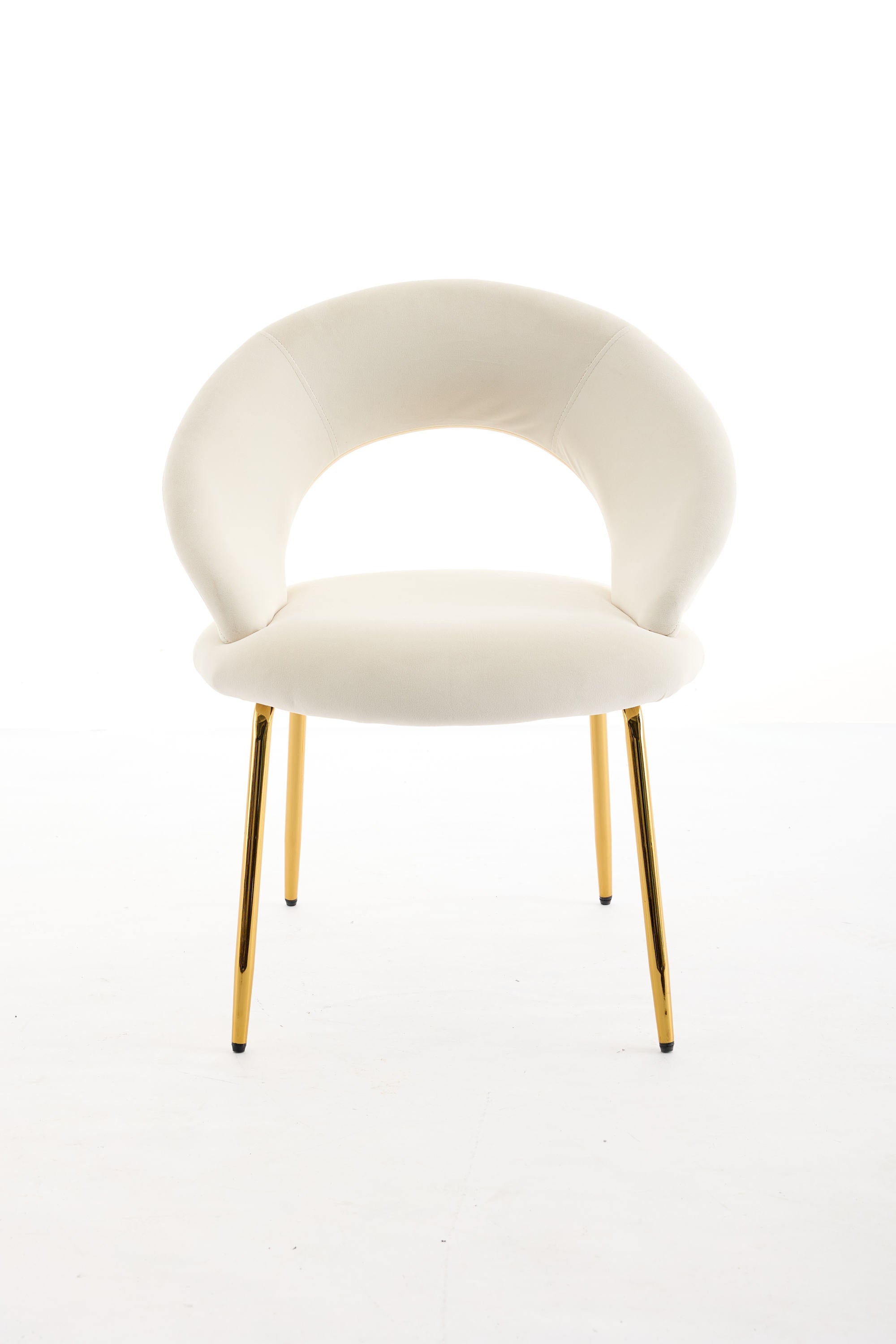 Velvet/Teddy Fabric Dining Chairs with Curved Backrest
