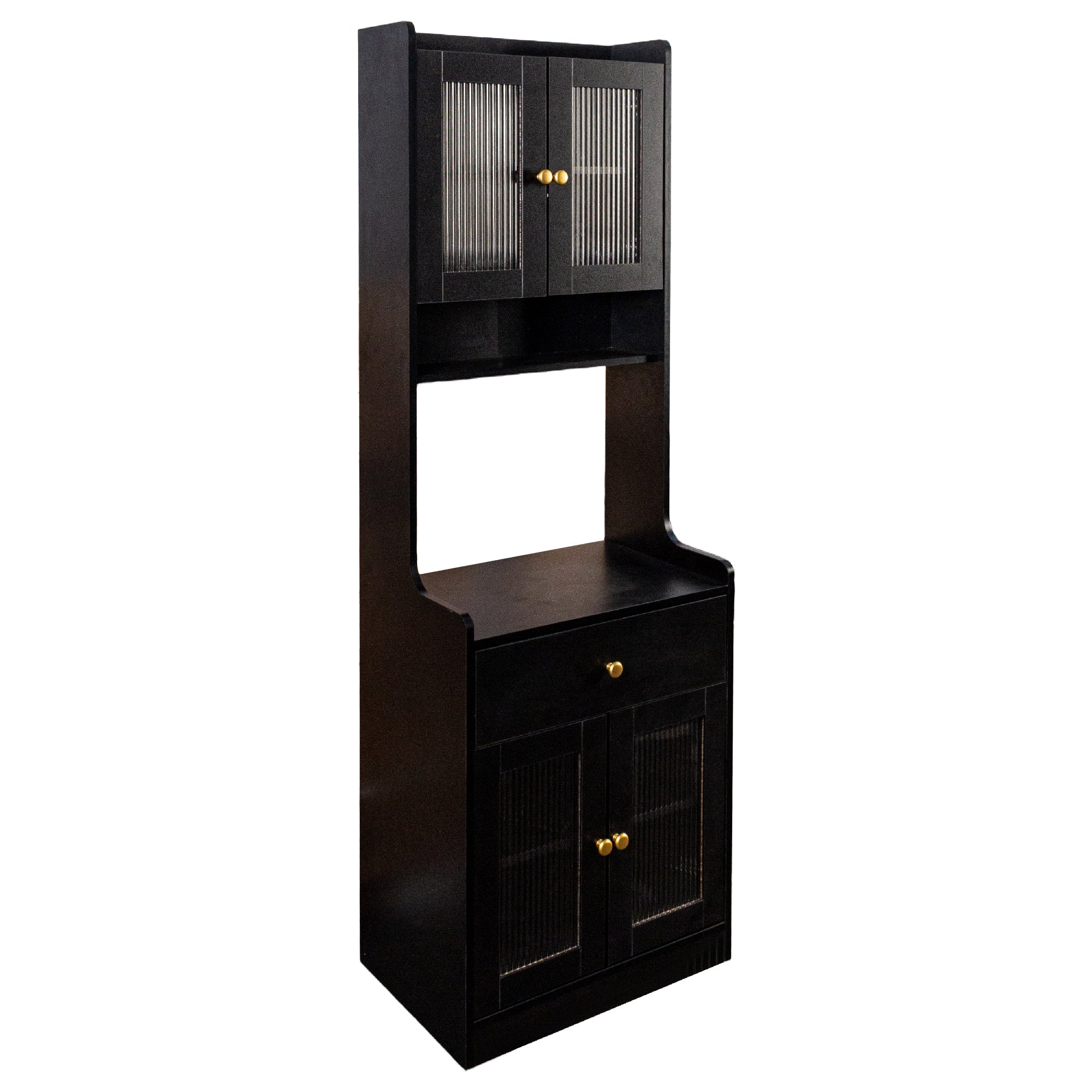 Farmhouse Kitchen Hutch Buffet Cabinet with Microwave Stand