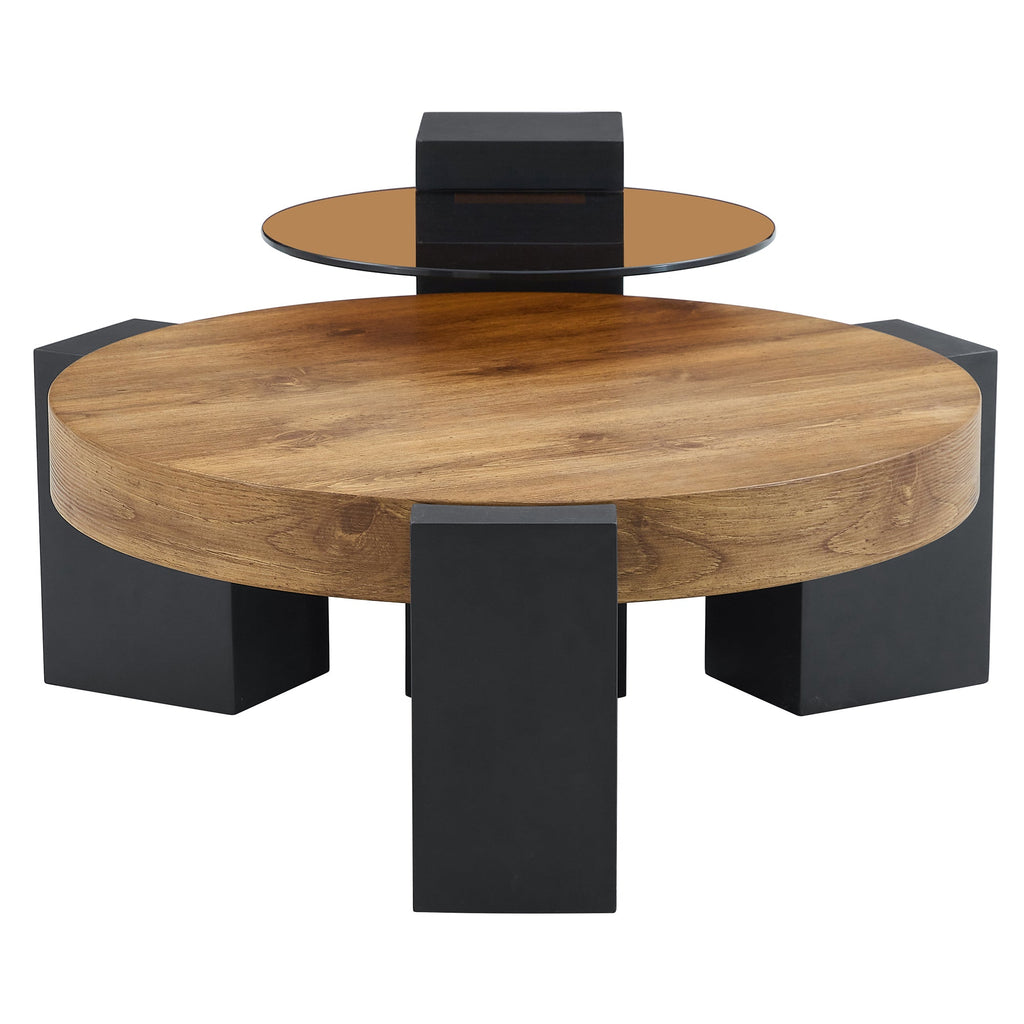 Modern Simple Double-Layer Round Coffee Table