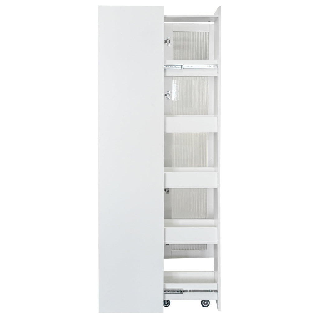 Farmhouse Kitchen Storage Cabinet with Glass Doors