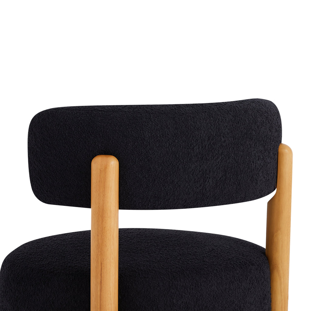 Modern Armless Chair with Wooden Base Featuring Thatched Roof Rod Design