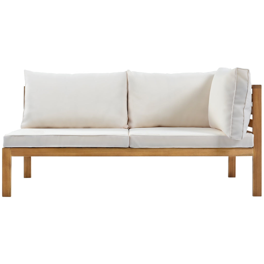 Acacia wood outdoor sofa set UV resistant water resistant cushions durable metal frame ideal patio garden outdoor living