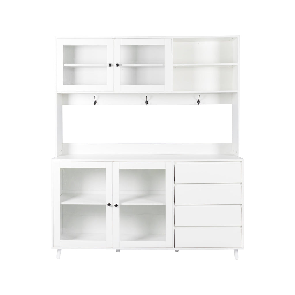 63' W Large Kitchen Hutch Cabinet