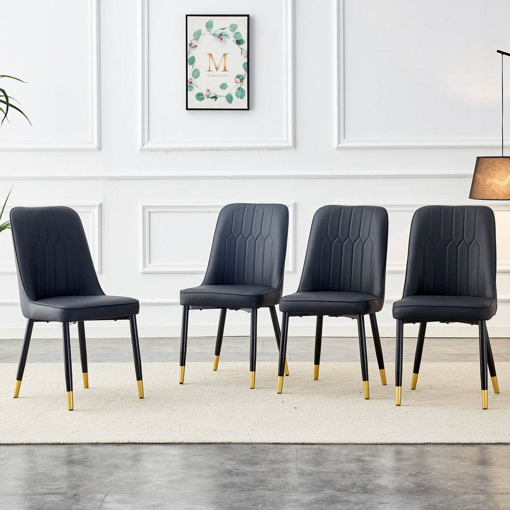 Modern PU Artificial Leather Dining Chairs (Set of 4)