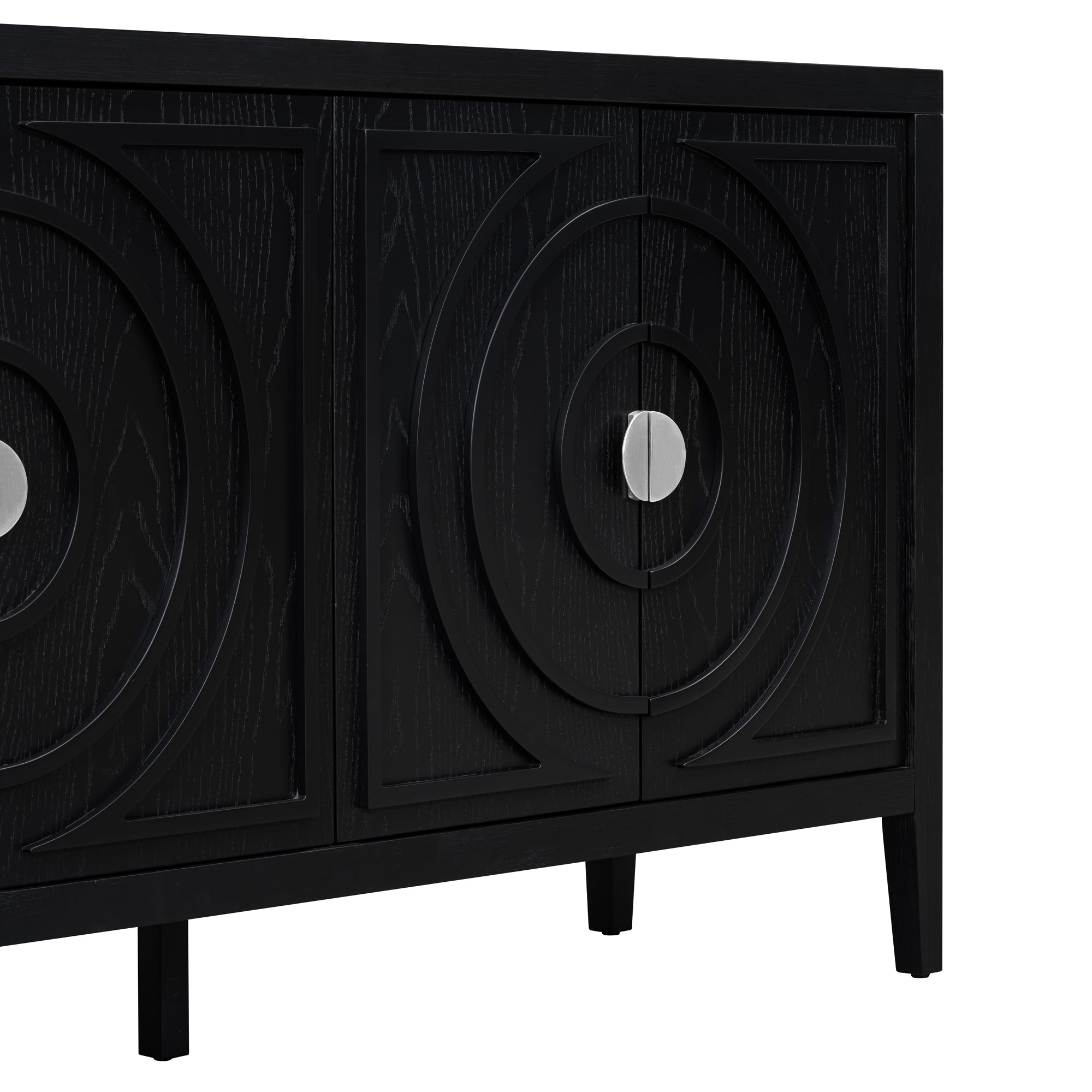 60" Circular Groove Design Sideboard Door for Living Room