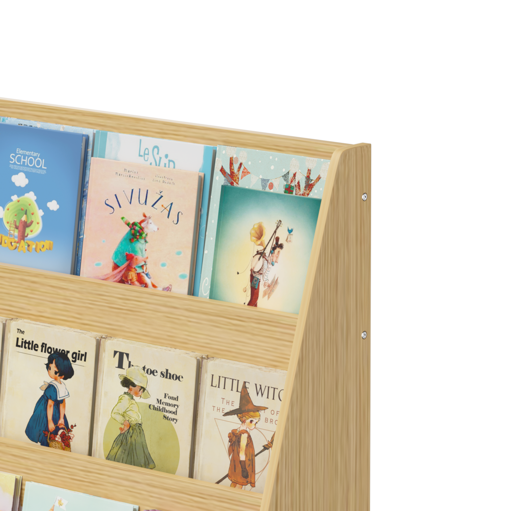 4-Tier MDF Toddler Book Display Shelves Kids Bookshelf