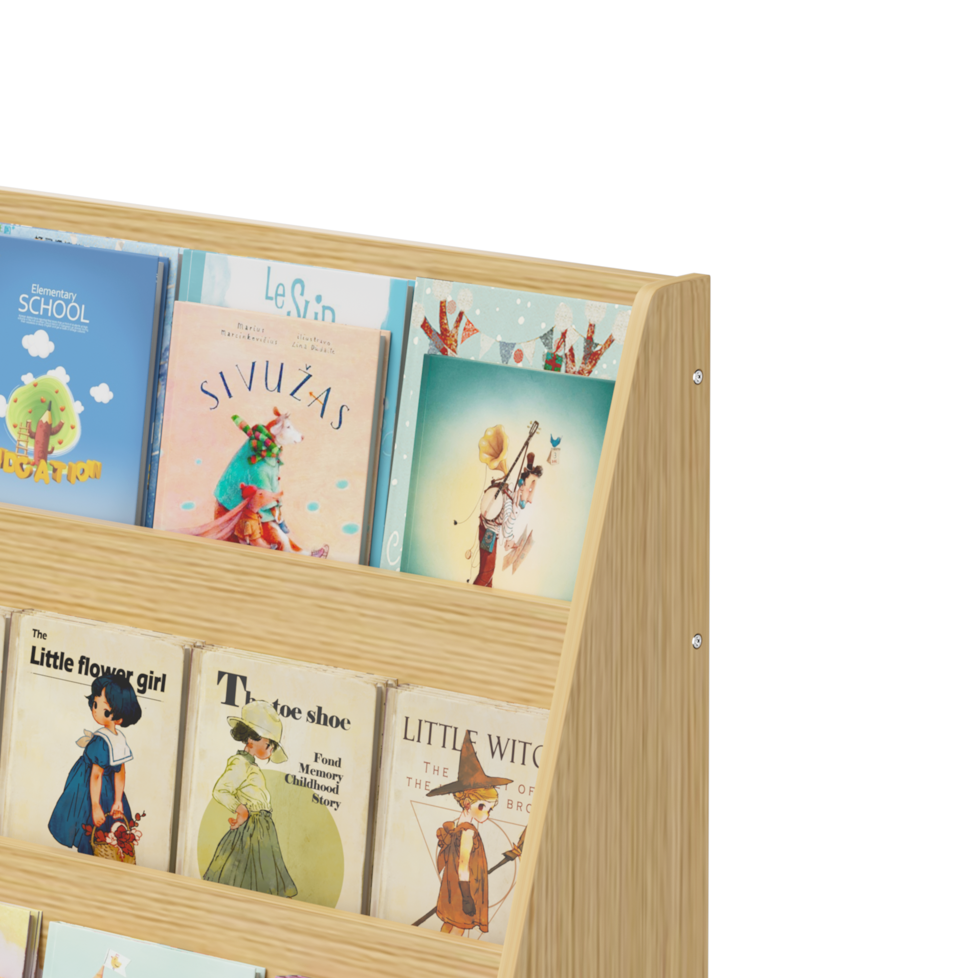 4-Tier MDF Toddler Book Display Shelves Kids Bookshelf