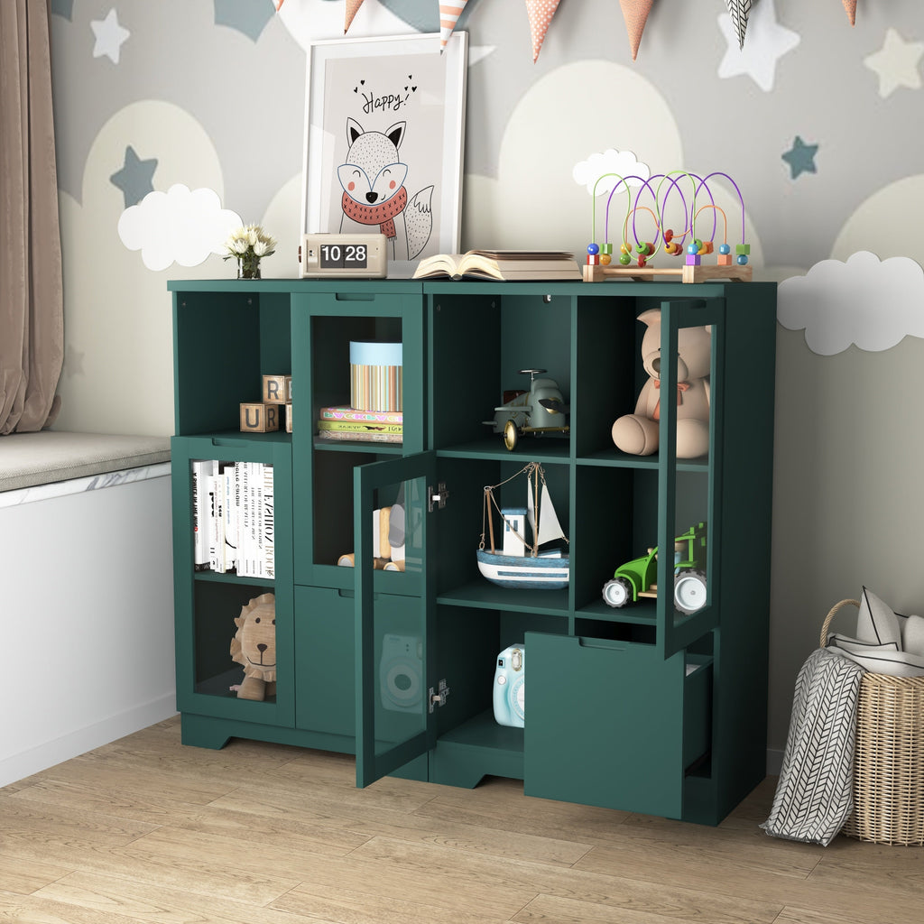 MDF Painted Cabinet with Glass Doors