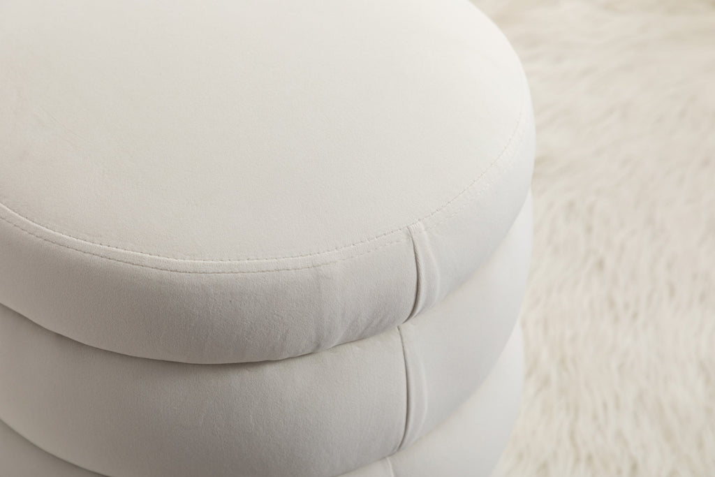 Boucle/Velvet Round Ottoman Footrest Stool