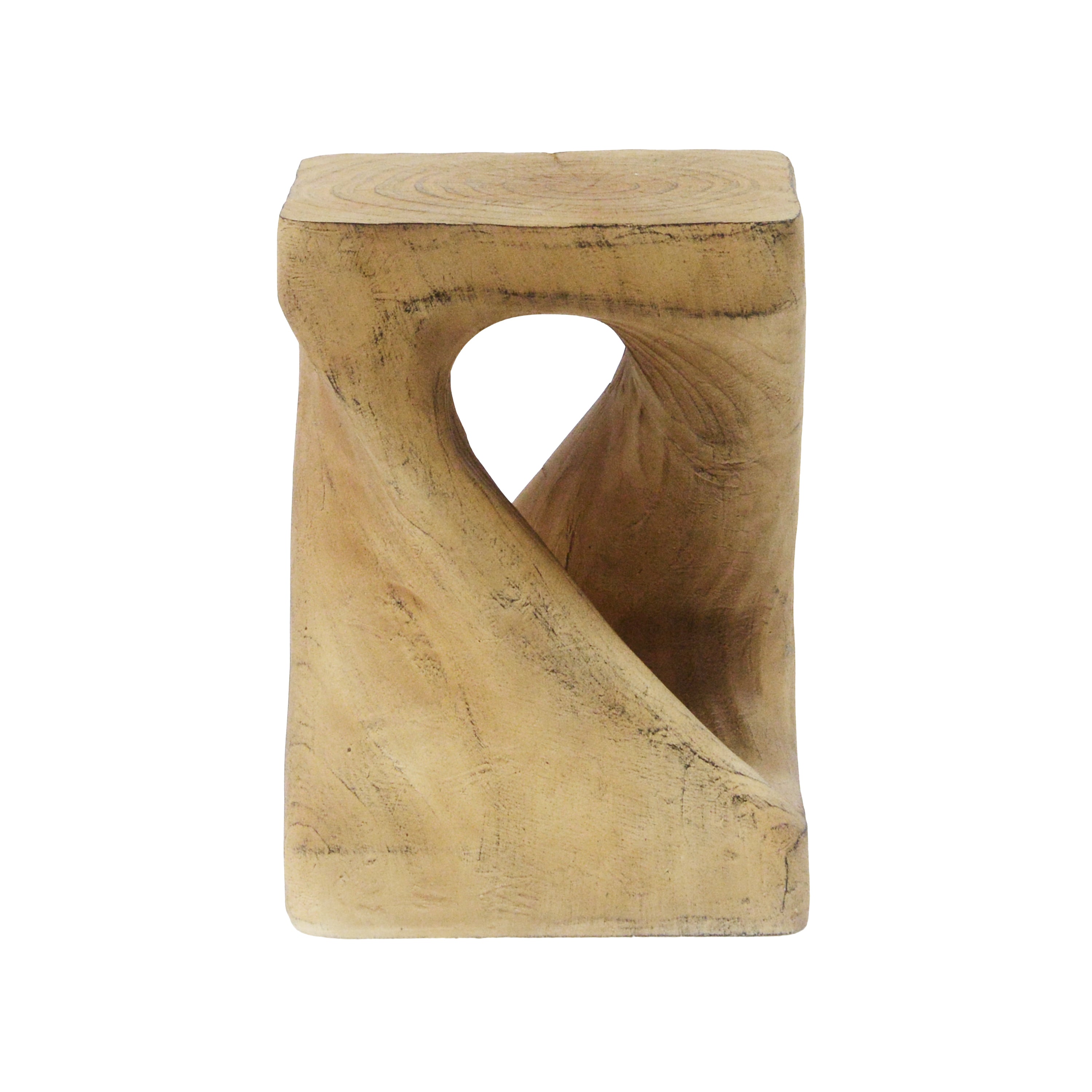 Twist Shape Side Table with Wood-like Texture