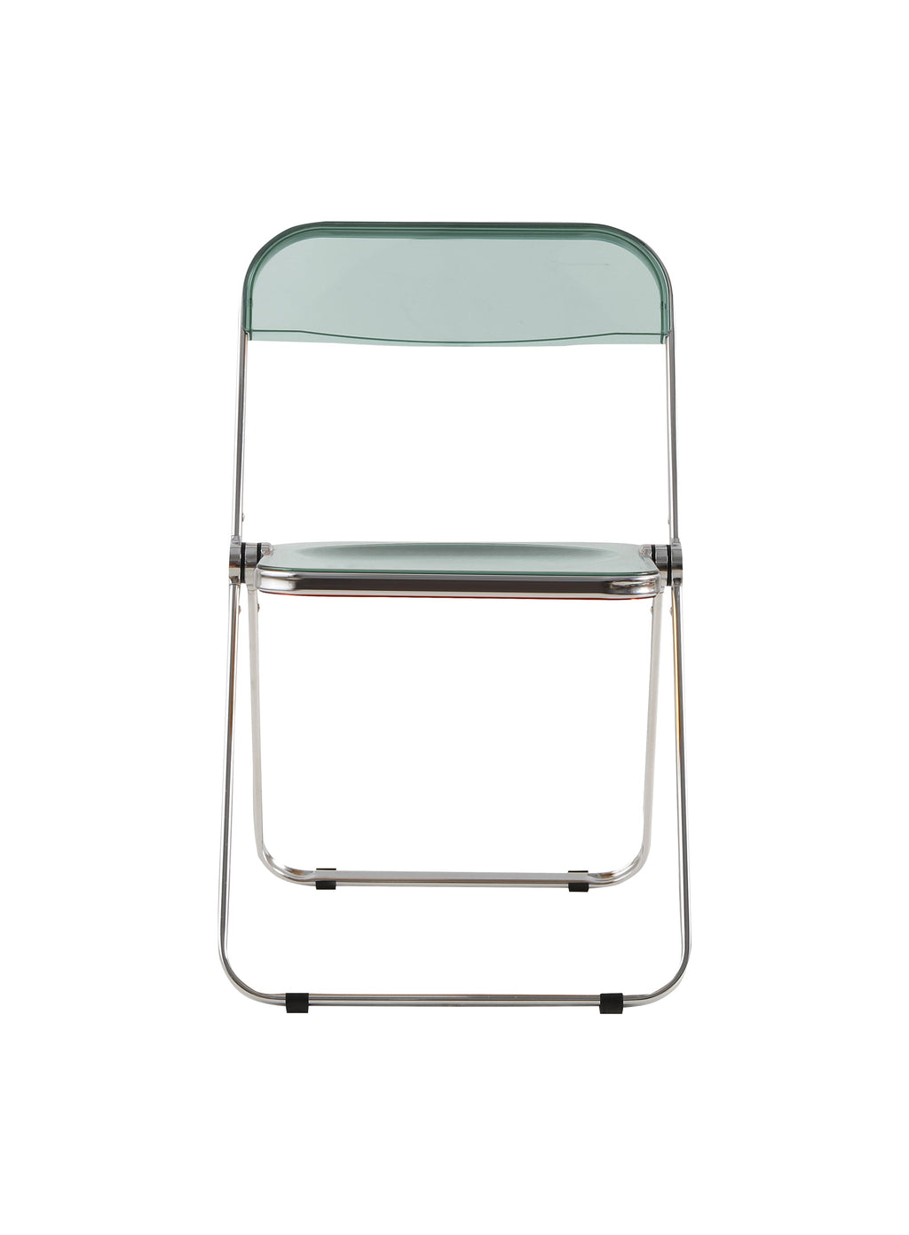 Folding Blue-Green  Ghost Chair Transparent Acrylic Stackable Chrome Frame