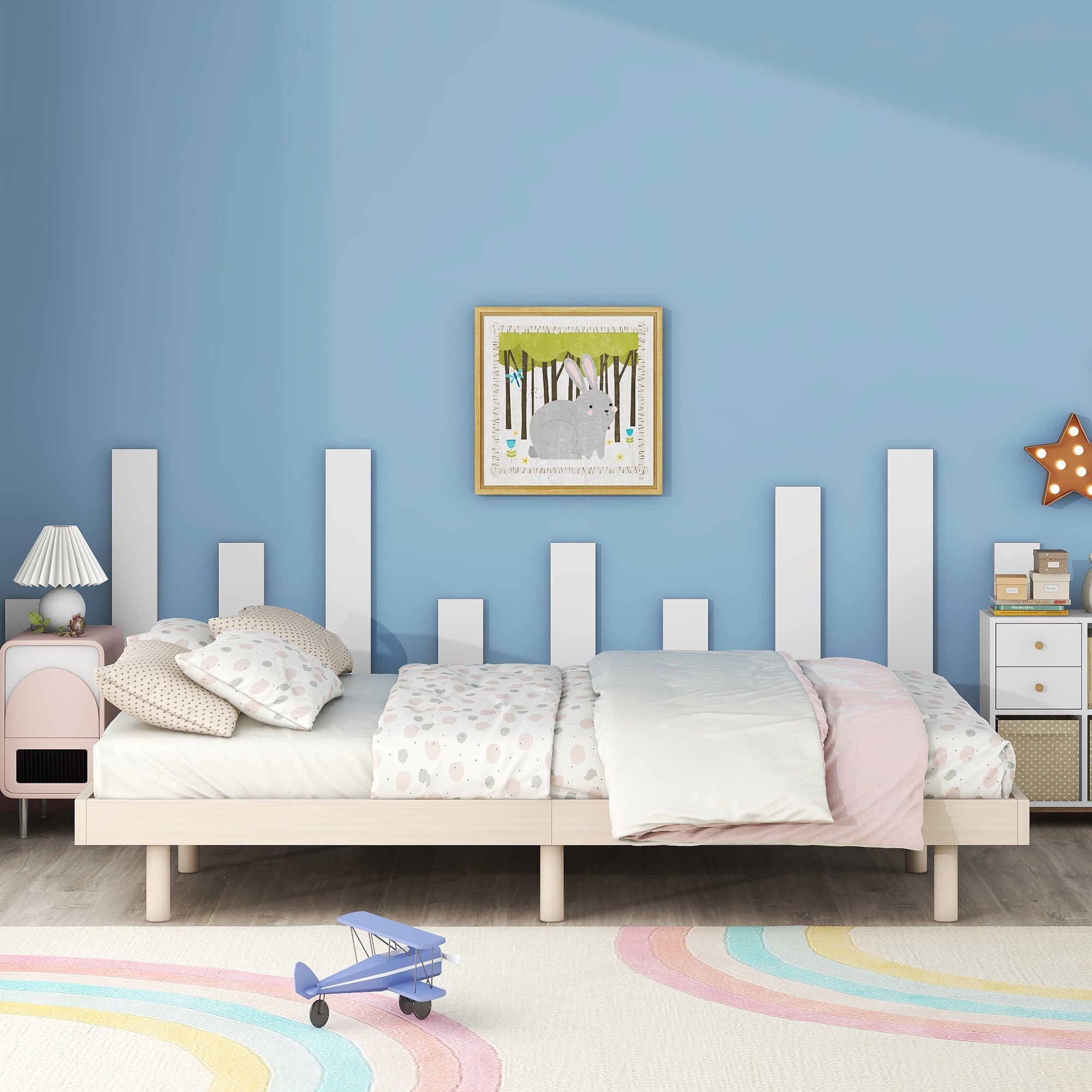 Modern Design Full Floating Platform Bed Frame