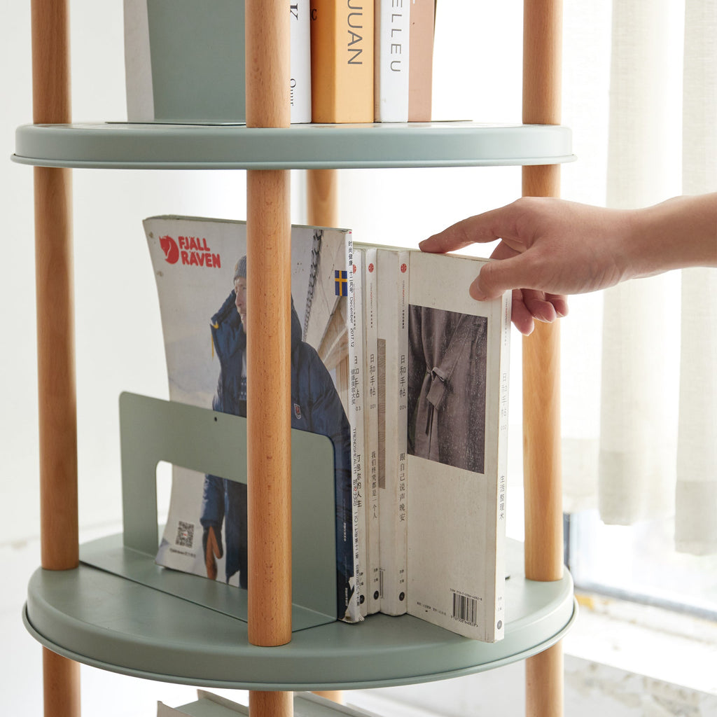 Multifunctional 360° Rotating Bookshelf with 3-Tier