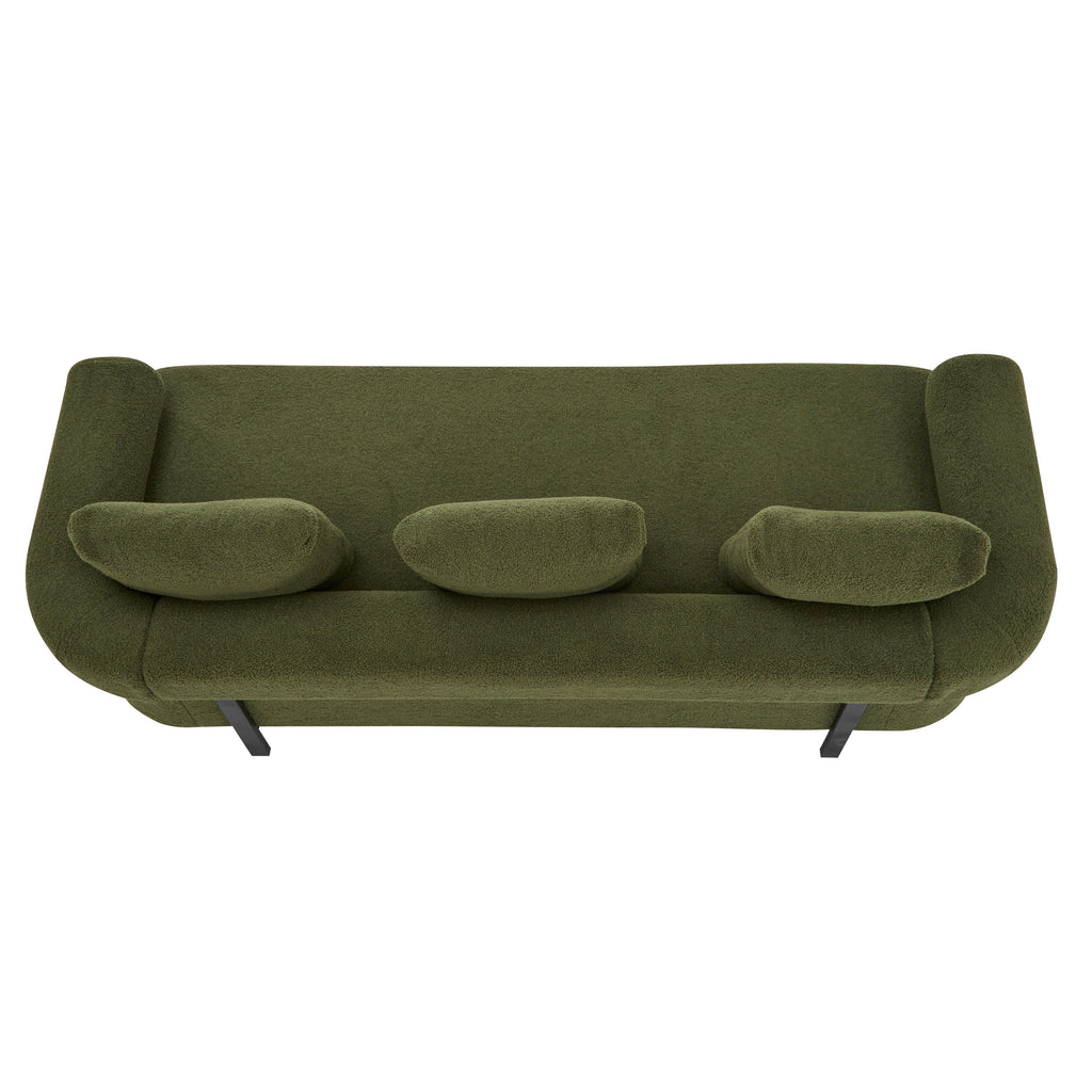 78' Modern Upholstered Sofa with 3 Plush Pillows