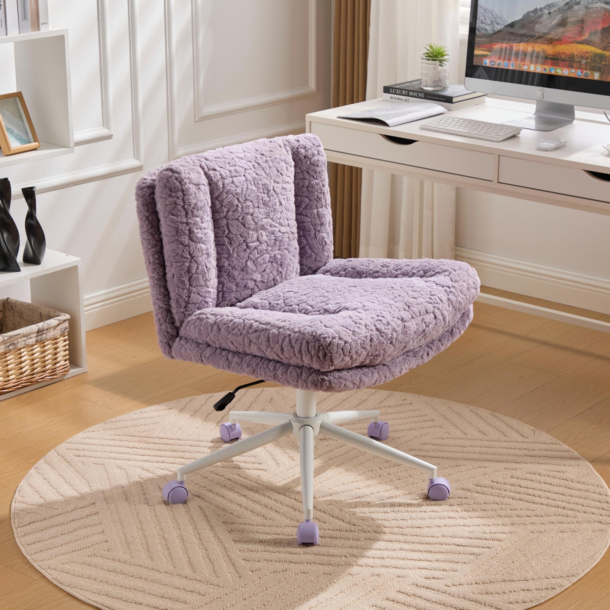 W26.4 inch Wider Artificial Rabbit Hair Home Office Chair