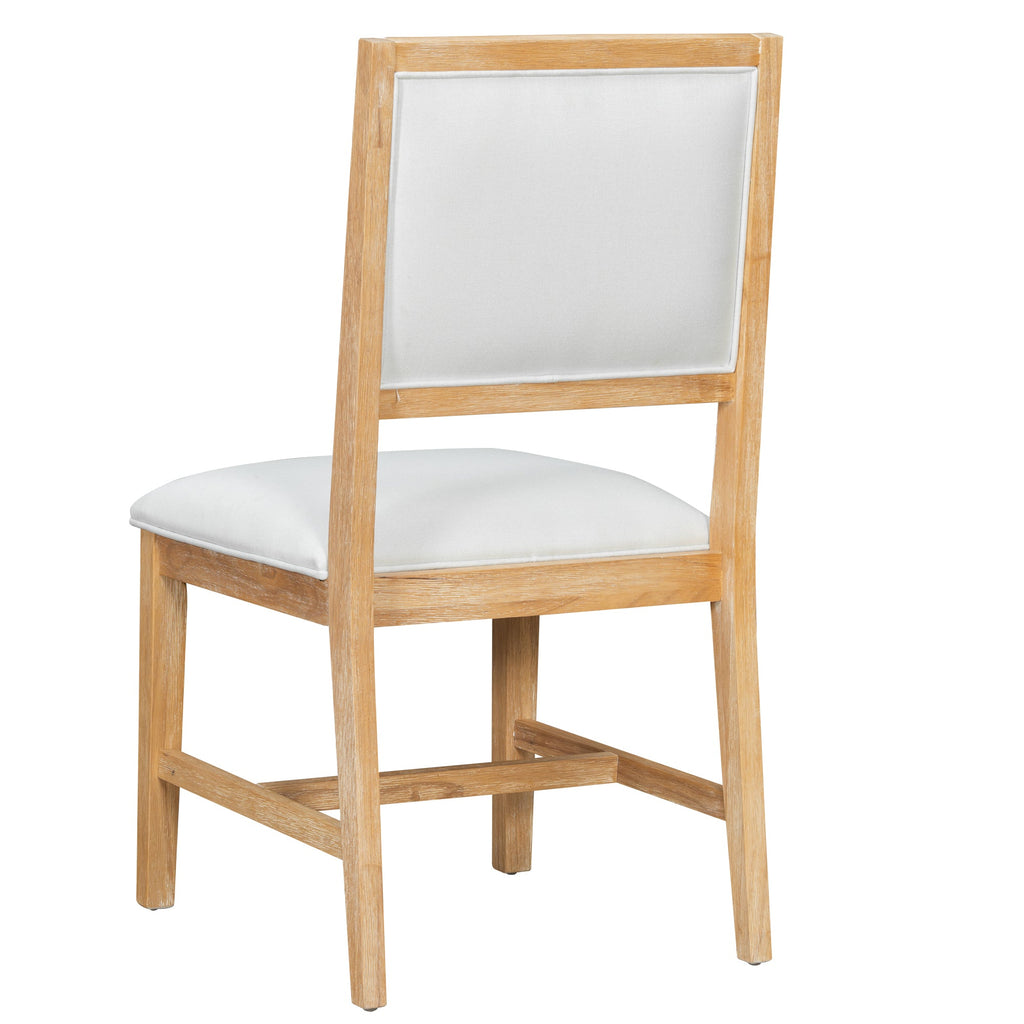 5-Piece Farmhouse Extendable Dining Table Set with 4 Upholstered Chairs