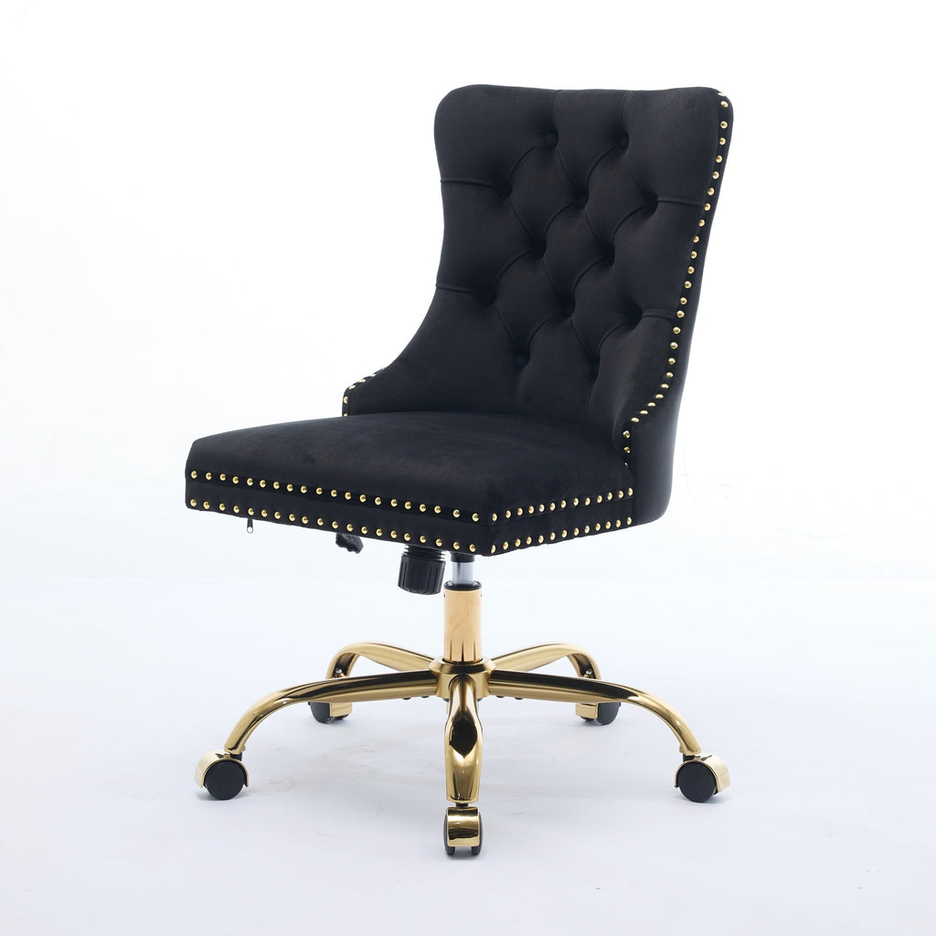 Modern Velvet Upholstered Tufted Button Home Office Chair