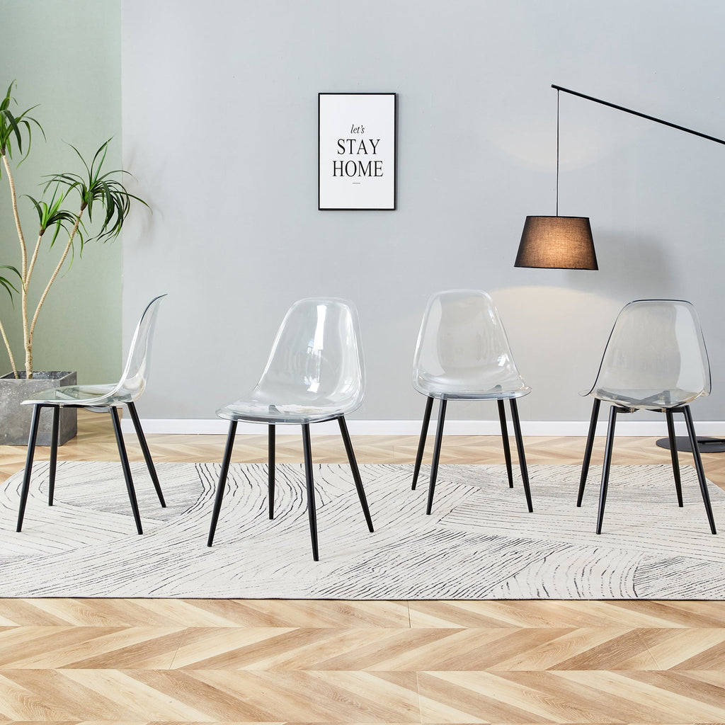 Modern Minimalist Transparent Metal Dining Chairs