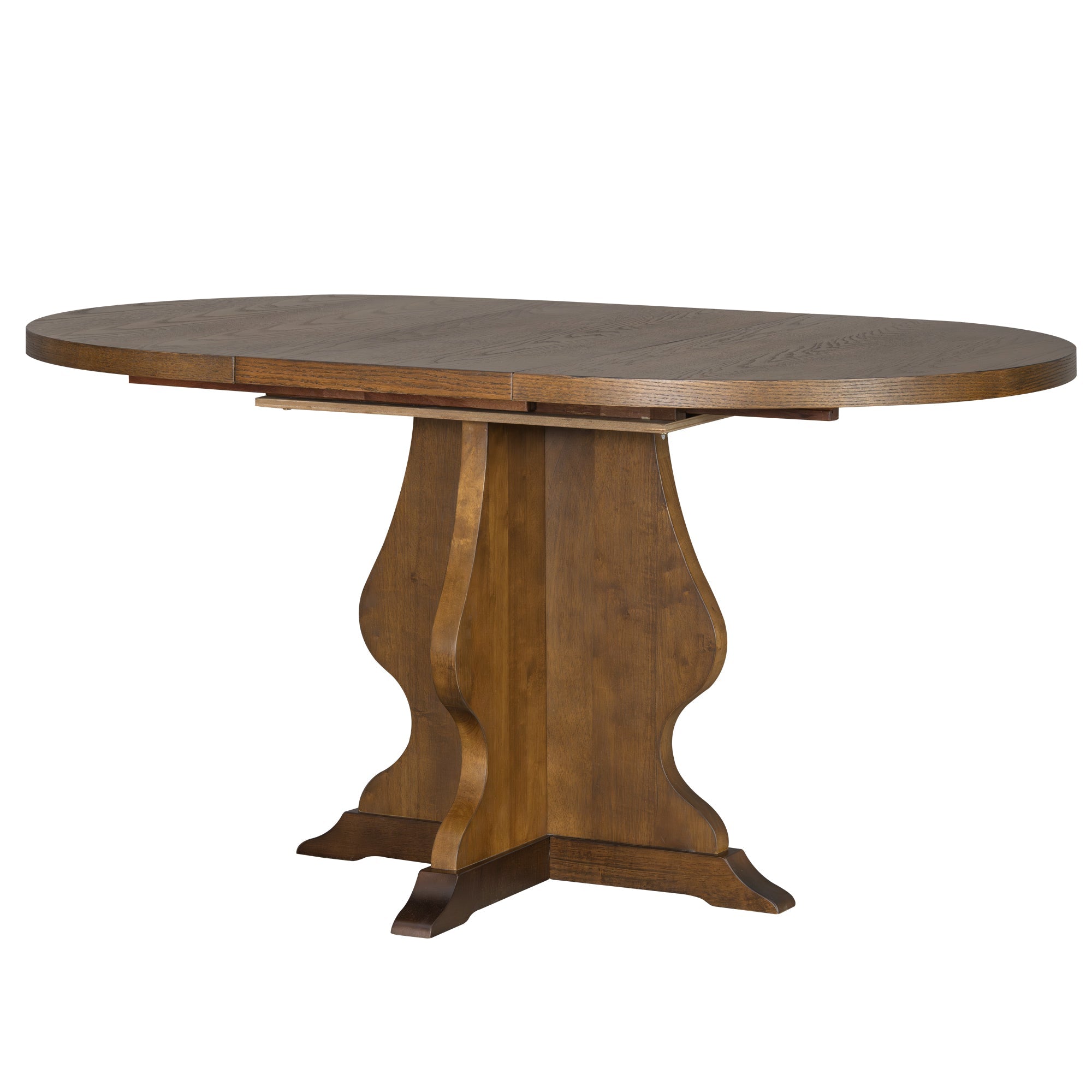 5-Piece Farmhouse Extendable Dining Table Set with 4 Upholstered Chairs