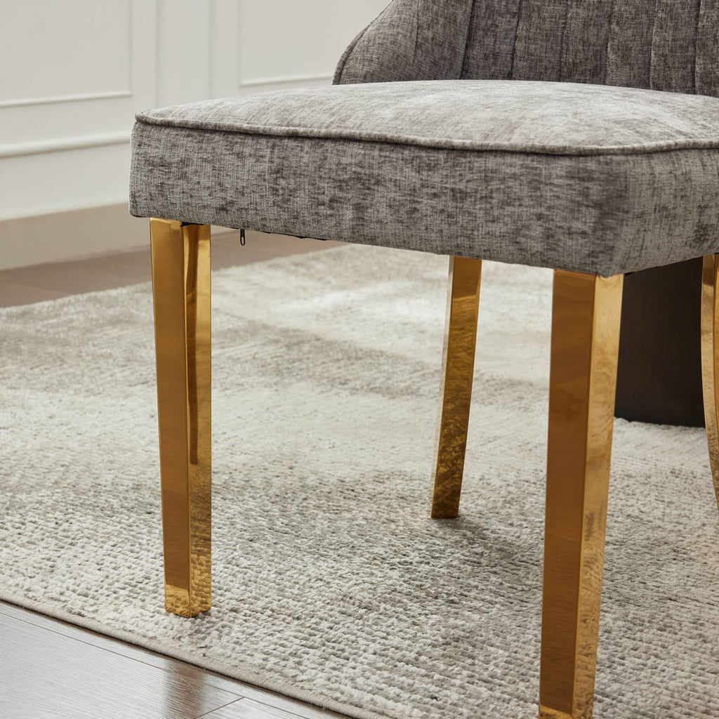 Rayon Cloth Flocking Chenille Dining Chairs (Set of 2 )