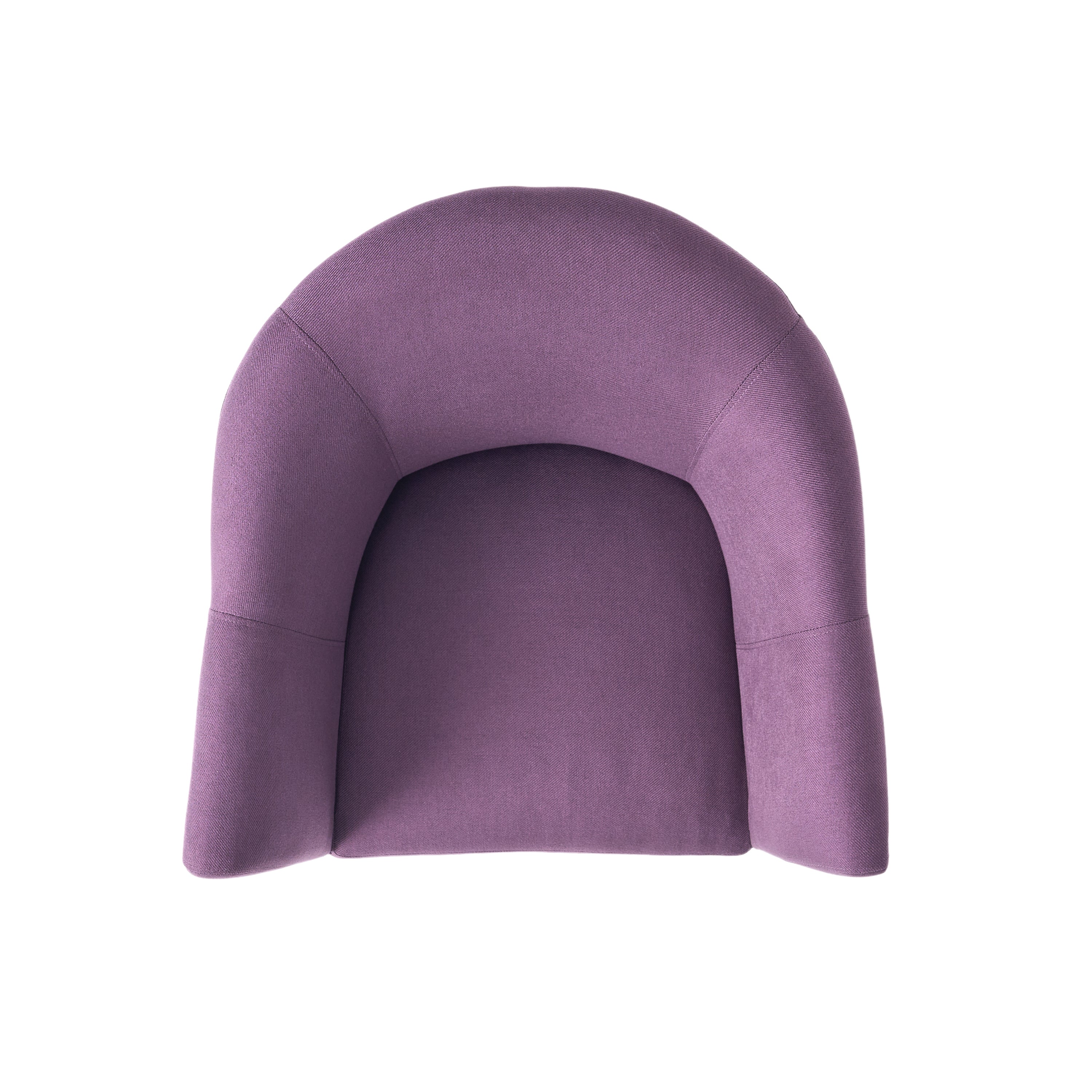 Plum Fabric Arm Chair with Wooden Legs and Cushioned Seat
