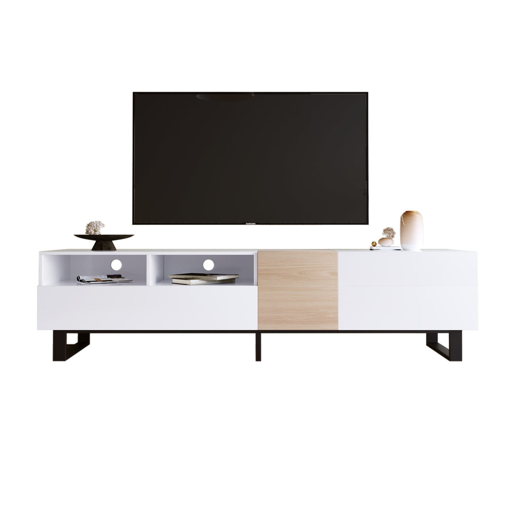 Modern TV Stand for 80'' TV with Double Storage Space