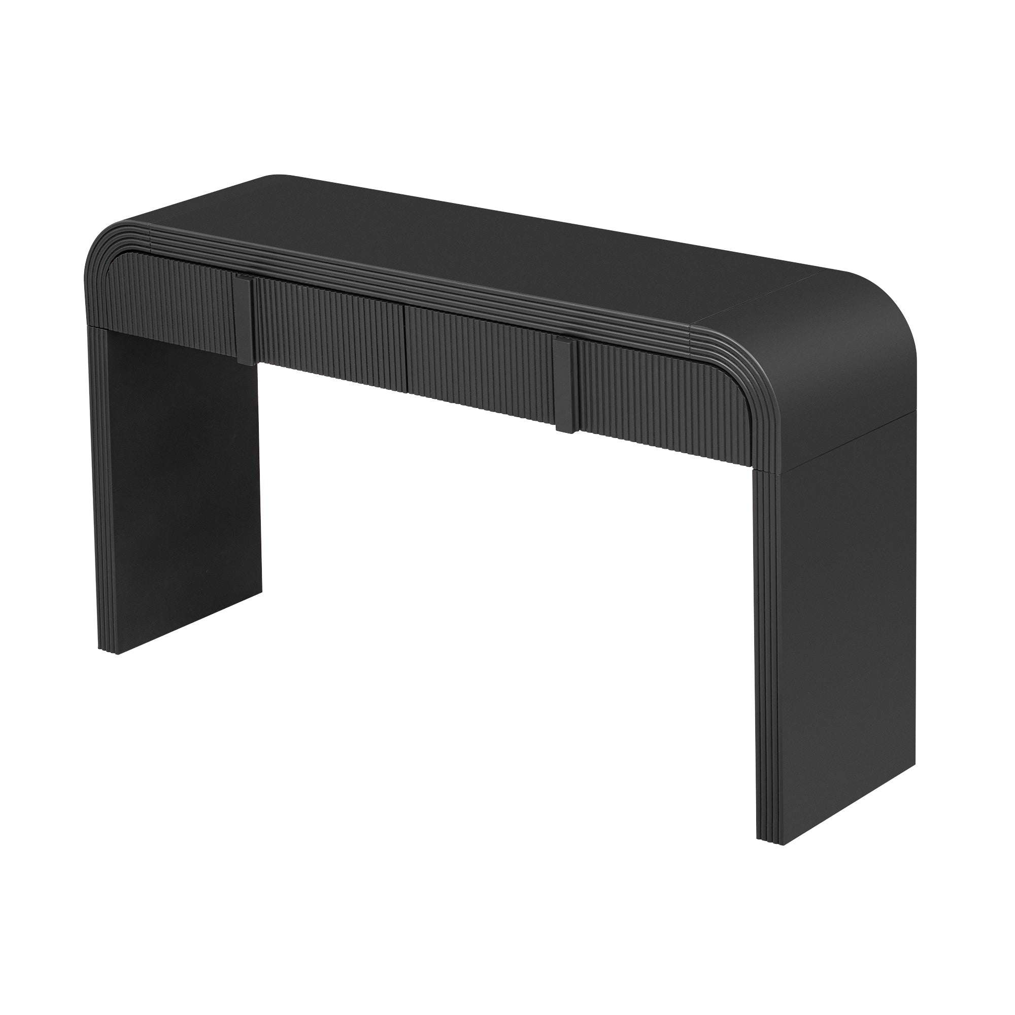 Modern Console Fluted Entryway Table with Rounded Silhouette