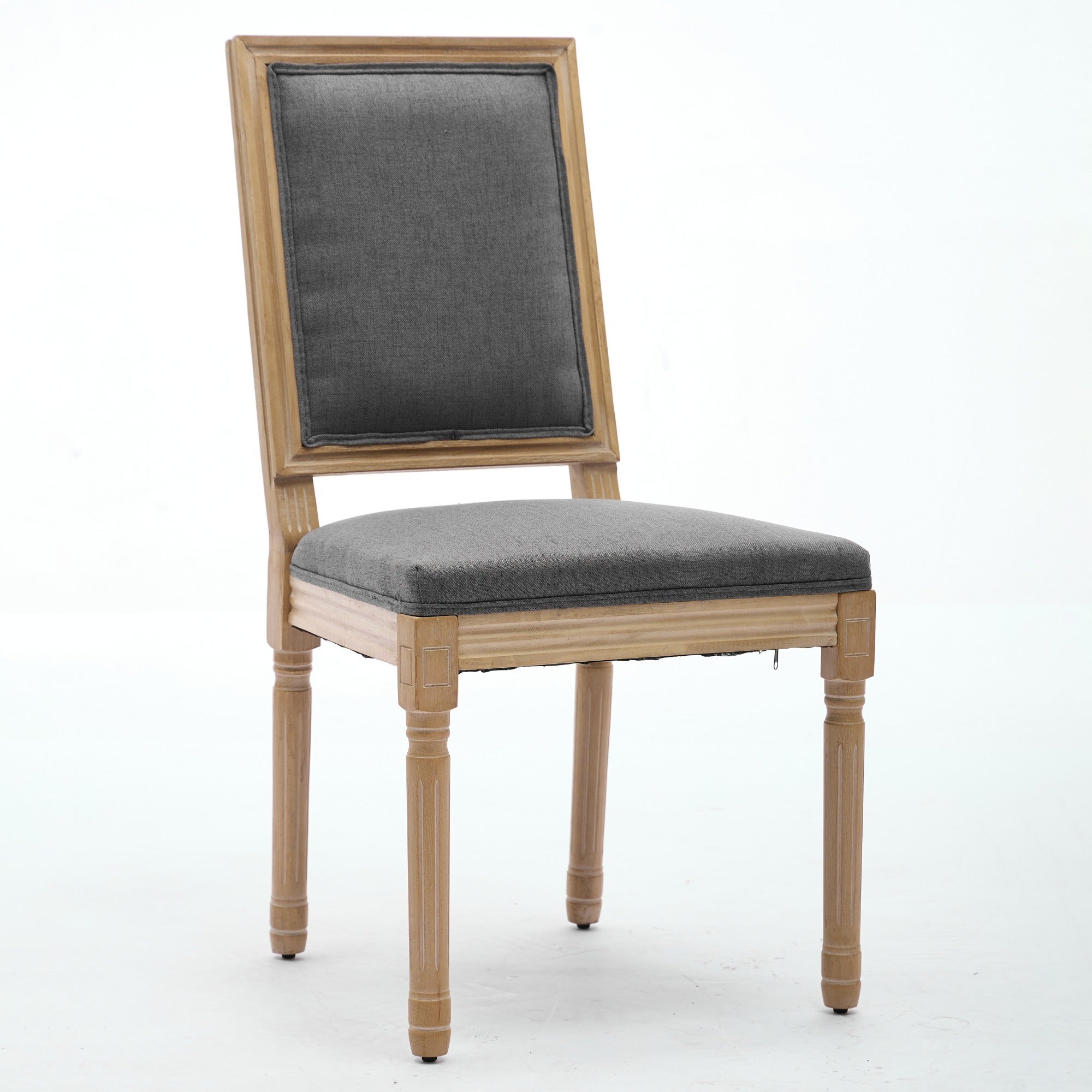 French Louis Dining Chairs with Square Backrest (Set of 2)