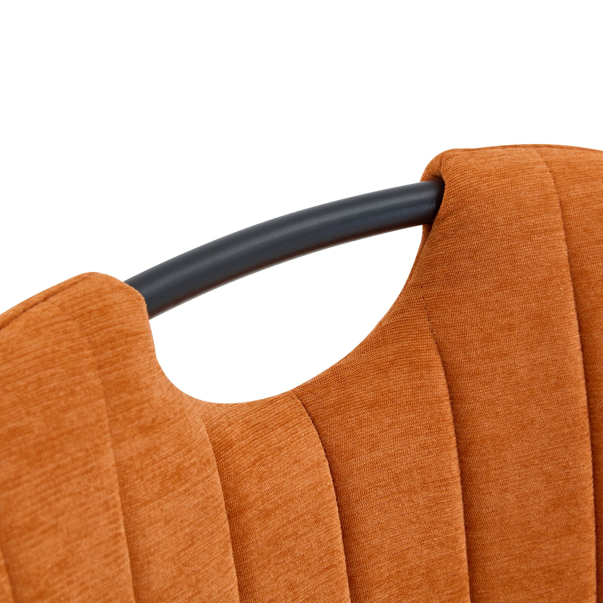 Set of 4 Fabric Dining Chairs Black Metal Frame Wide Cushioned Comfortable