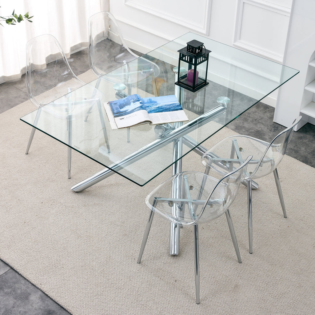 Modern Minimalist Transparent Metal Dining Chairs