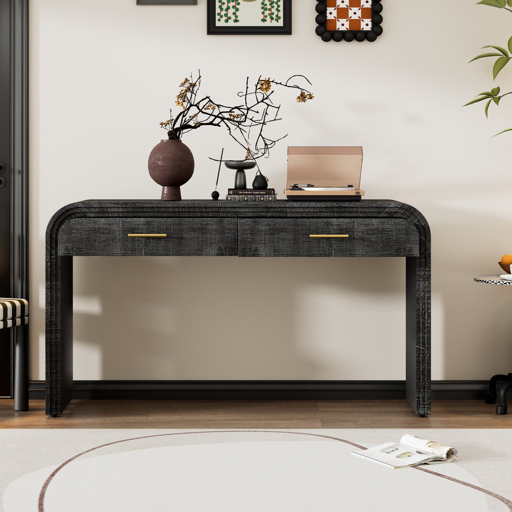 Unique Retro Silhouette Console Table with Open Style