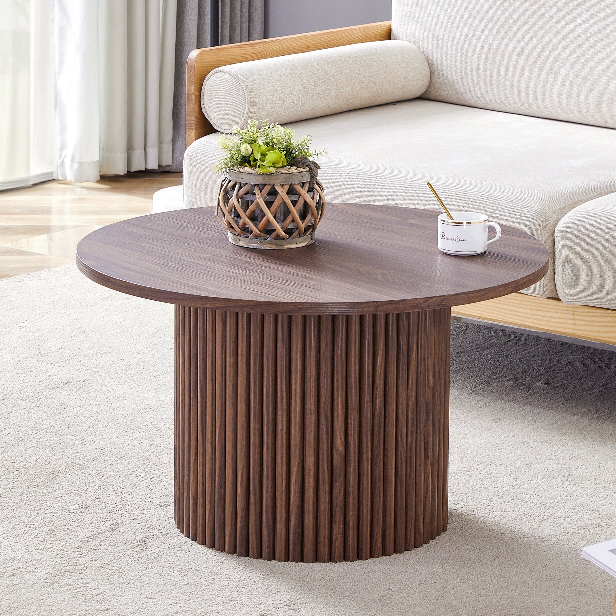 Modern MDF Material Circular Coffee Table