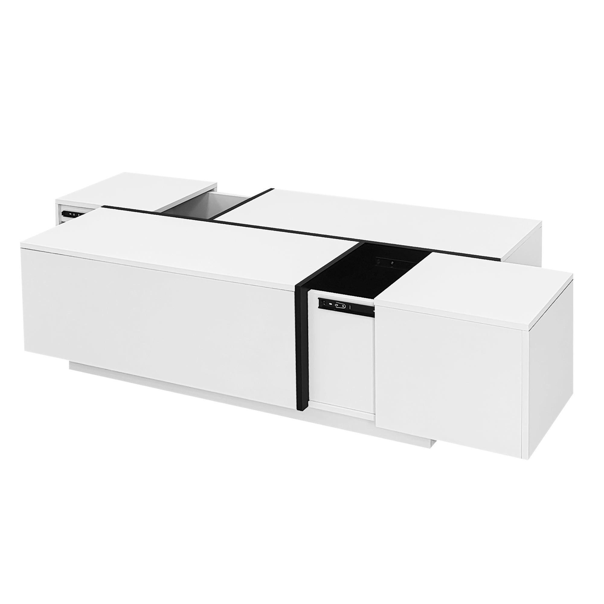 Multi-Functional Extendable Coffee Table with 2 Storage Space and Drawers