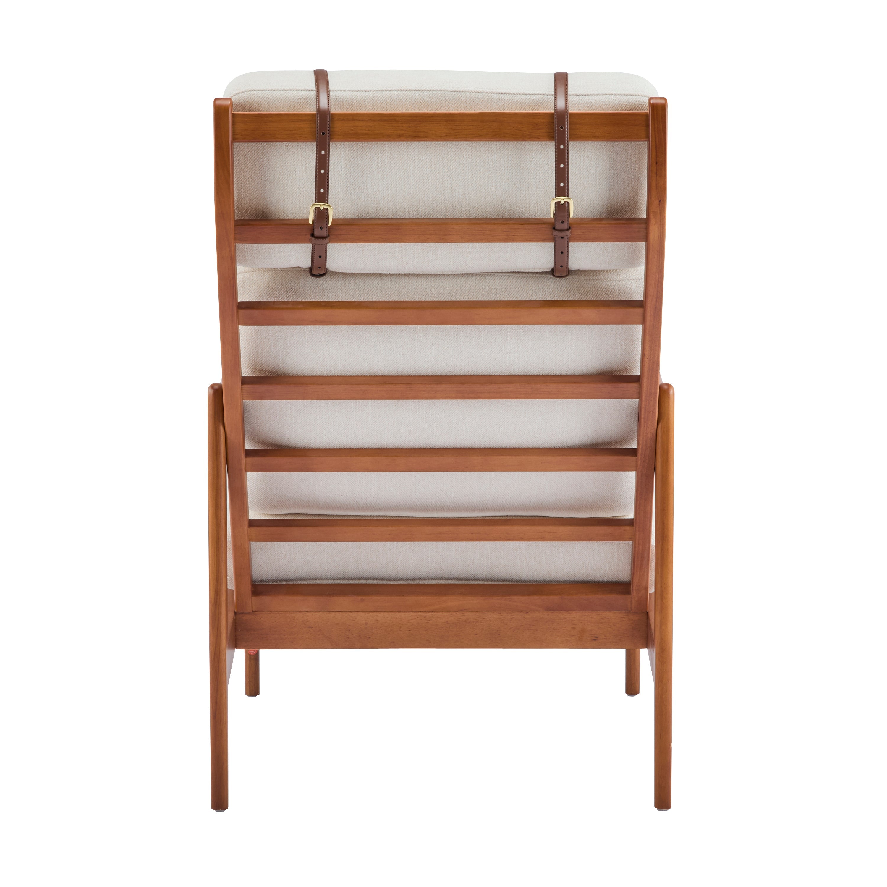 Modern Solid Wood Frame Ergonomic Accent Armchair with High Back